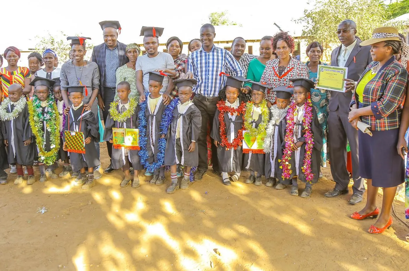 Graduates and their families marking the end of the school year.