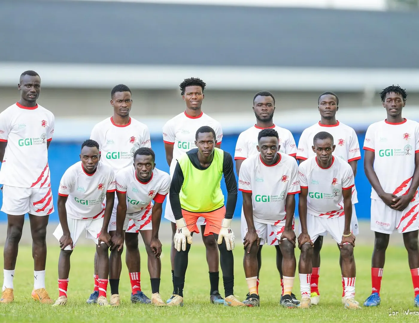 A Chipukizi FC player photographed before kickoff.