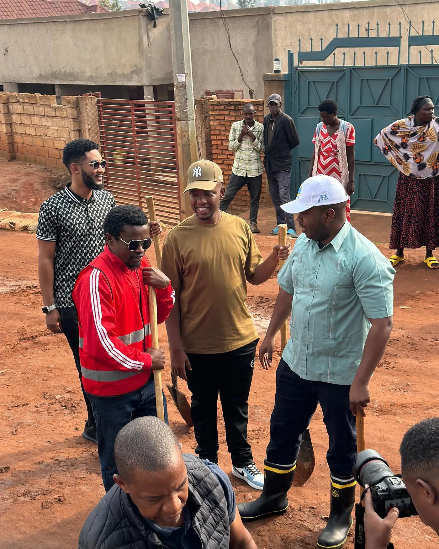 Joining Rwandans for Umuganda, the monthly community service day.