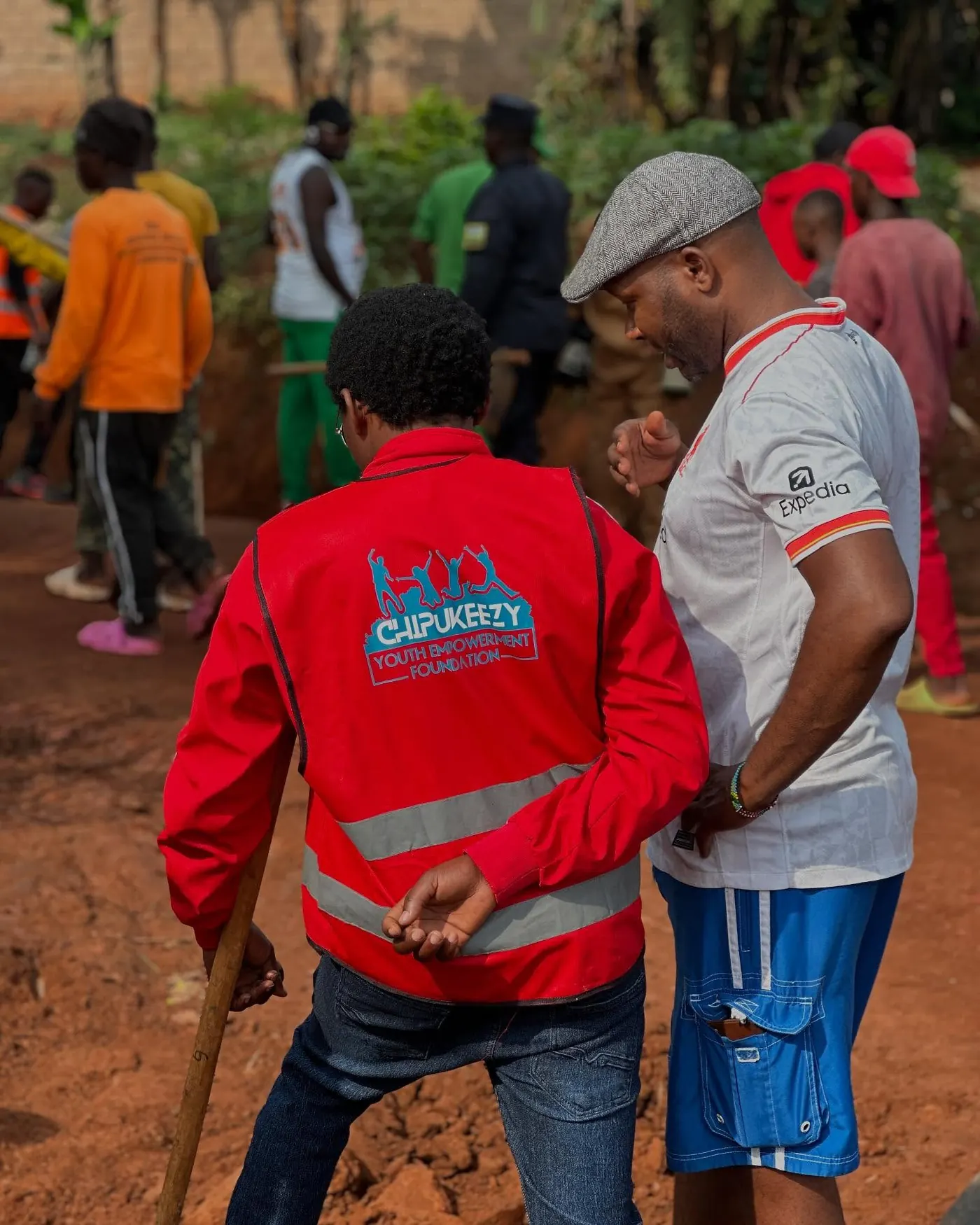 Joining Rwandans for Umuganda, the monthly community service day.