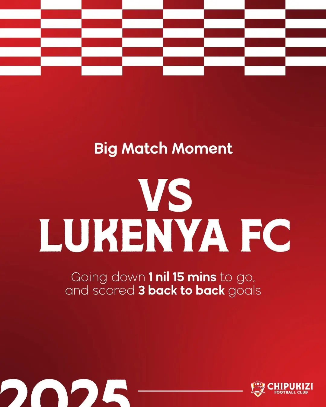 A campaign graphic thanking Chipukizi FC players, partners and fans for the season.