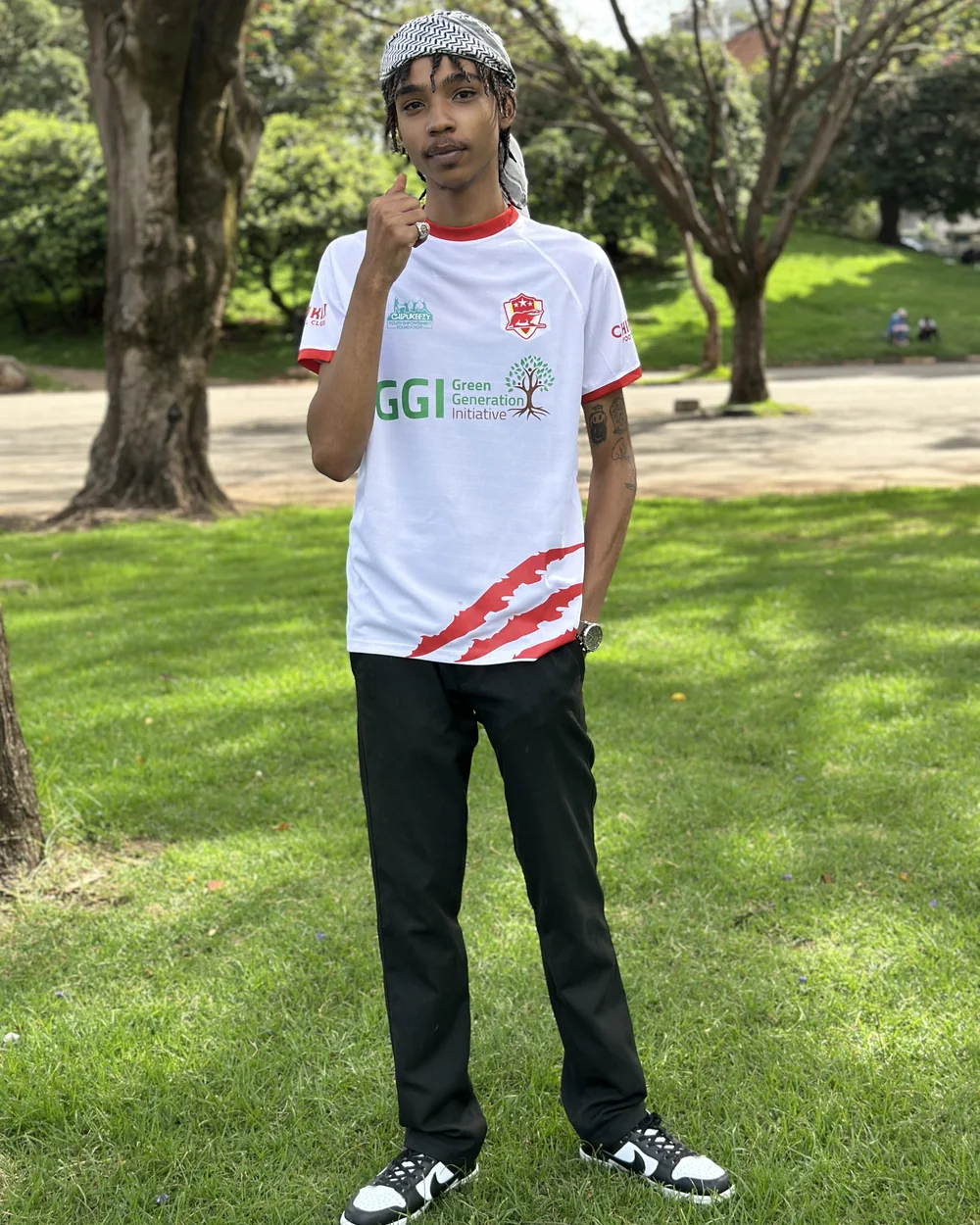 Full outfit styling with the official Chipukizi FC jersey